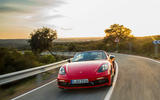 Porsche Boxster T 2019 first drive review - cornering front